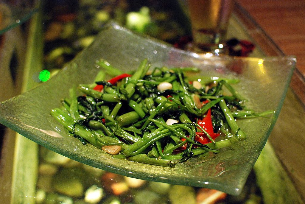 سبزی اسفناج ابی یا Kangkong water spinach در مصارف غذا و آشپزی